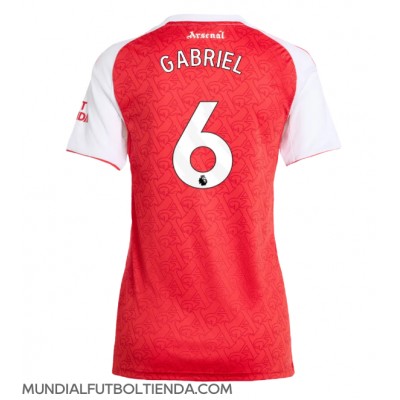 Camiseta Arsenal Gabriel Magalhaes #6 Primera Equipación Replica 2025-26 para mujer mangas cortas Camiseta Arsenal Gabriel Magalhaes #6 Primera Equipación Replica 2025-26 para mujer mangas cortas